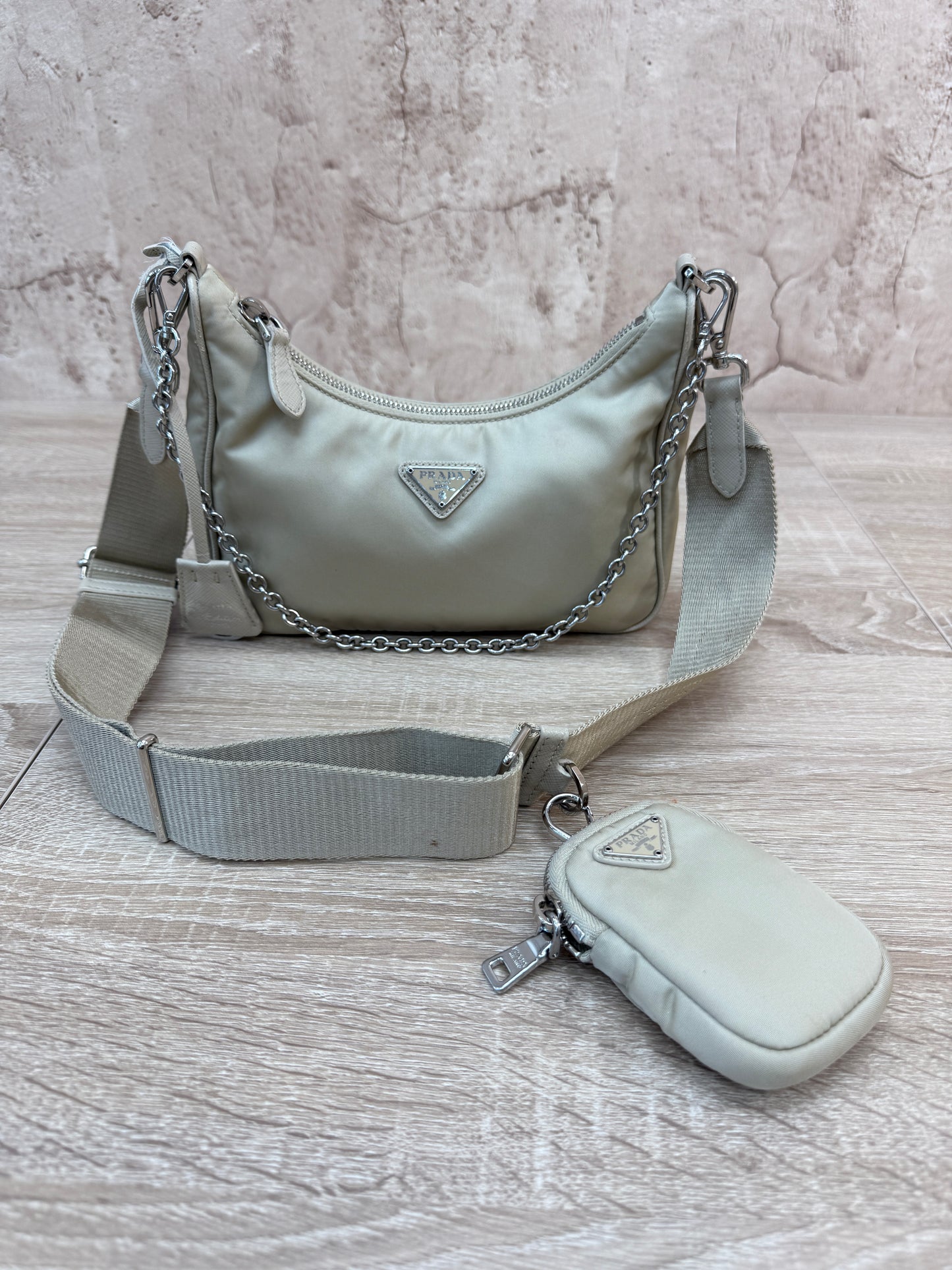 Prada Tan Nylon Re-Edition Crossbody