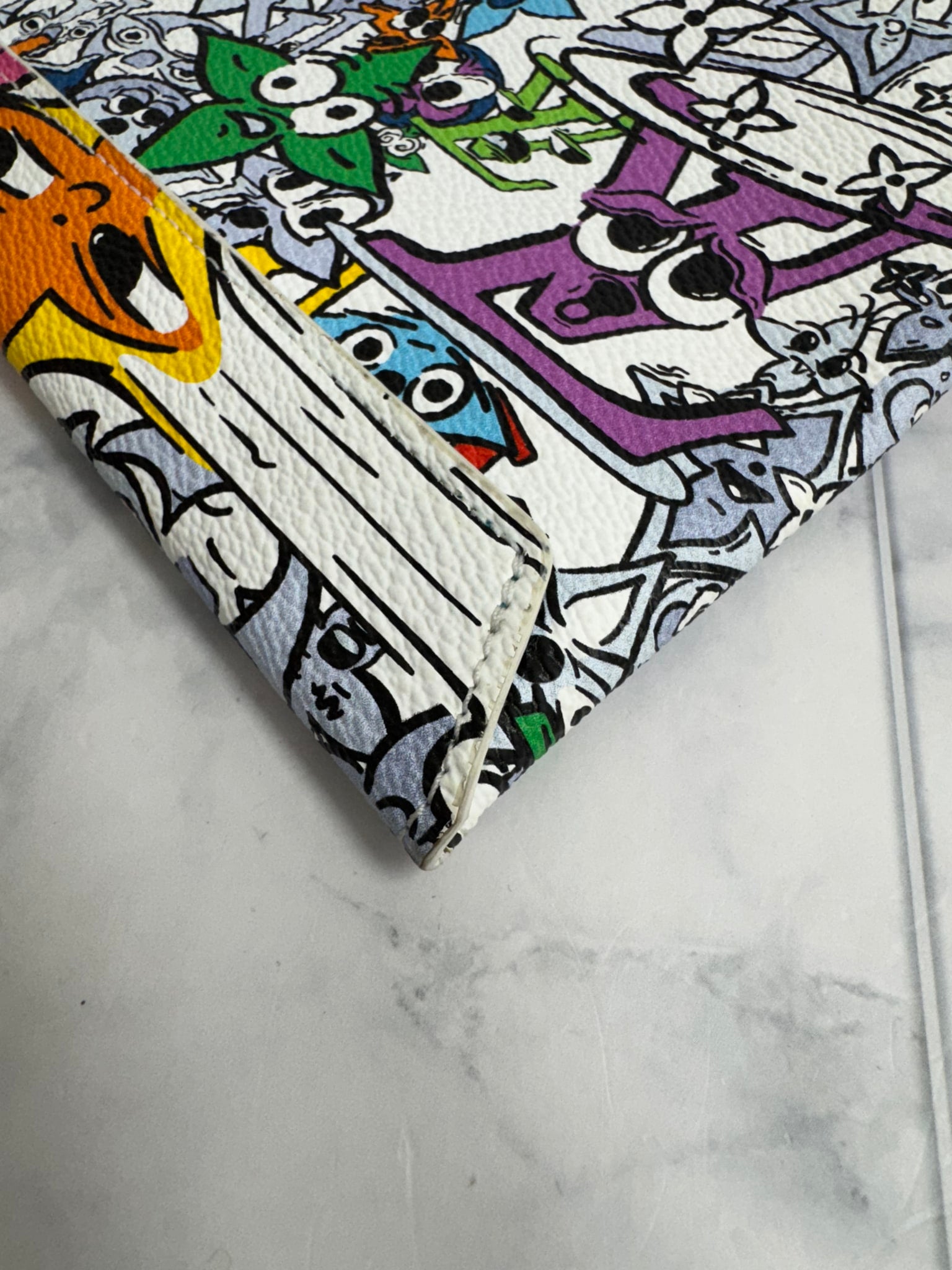 Louis Vuitton White Multicolor Monogram Comics Envelope Pouch
