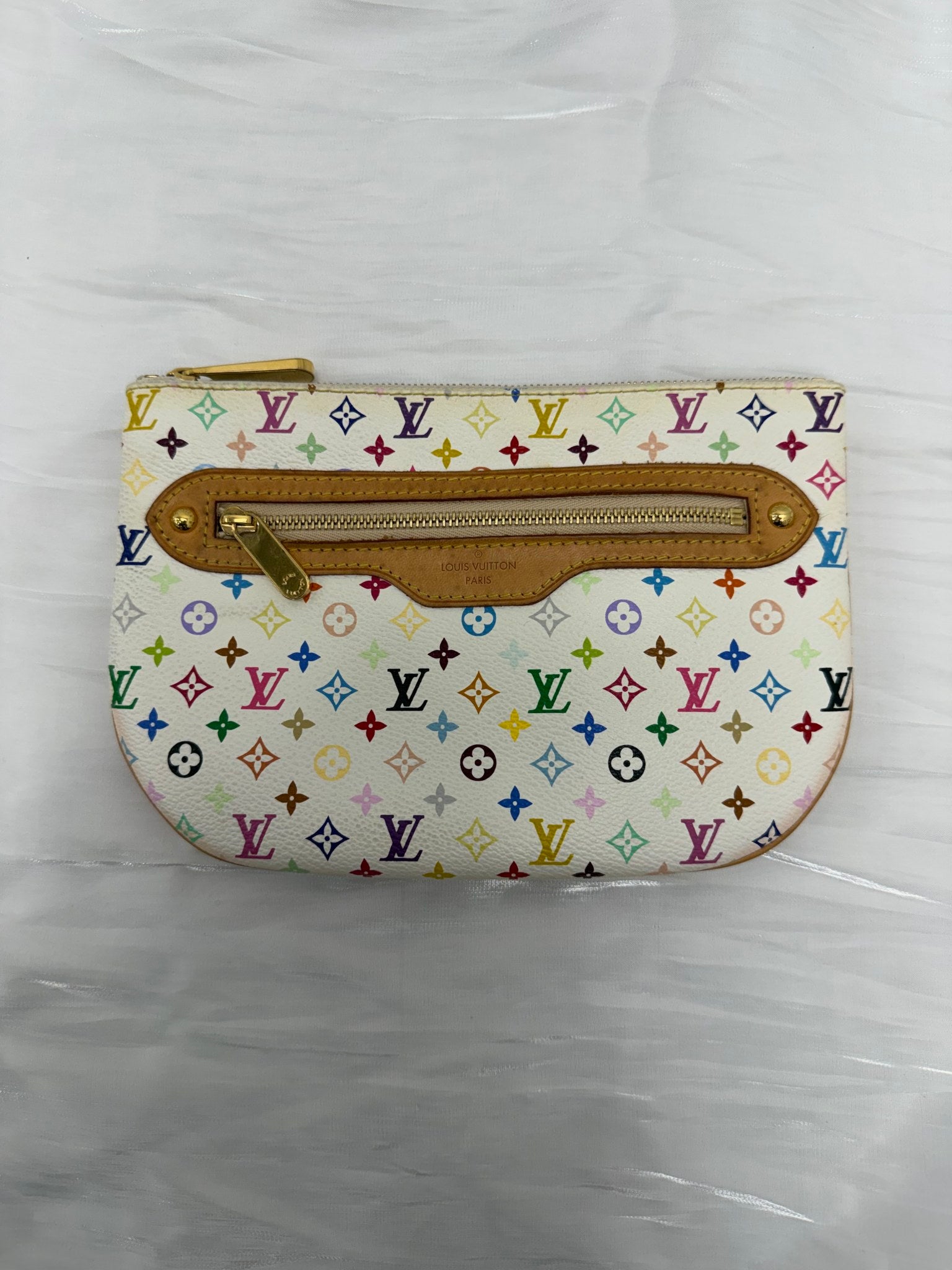 Louis Vuitton White Multicolor Monogram  Dome Pouch