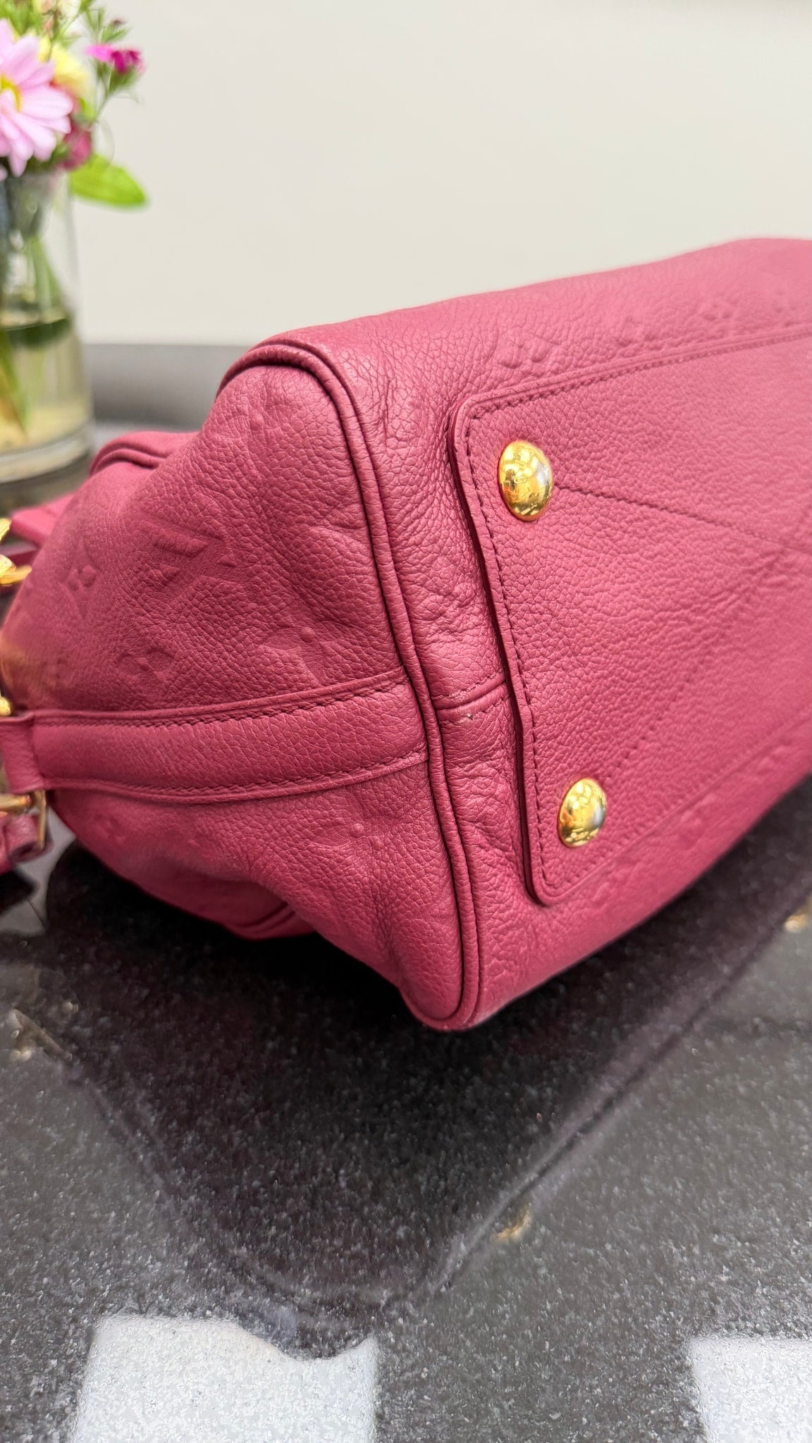 Louis Vuitton Burgundy Empreinte Speedy 25 Bandouliere