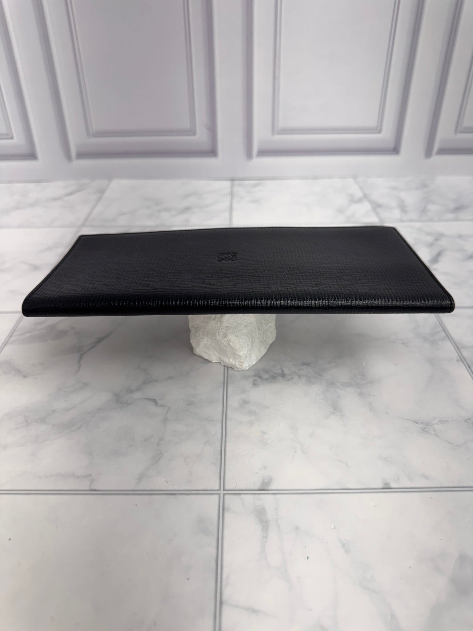 Loewe Black Grained Leather Long Wallet