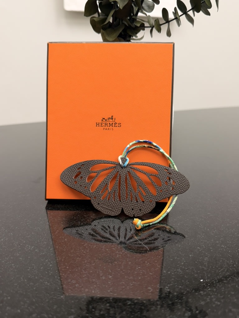 Hermes Wine & Brown Butterfly Bag Charm