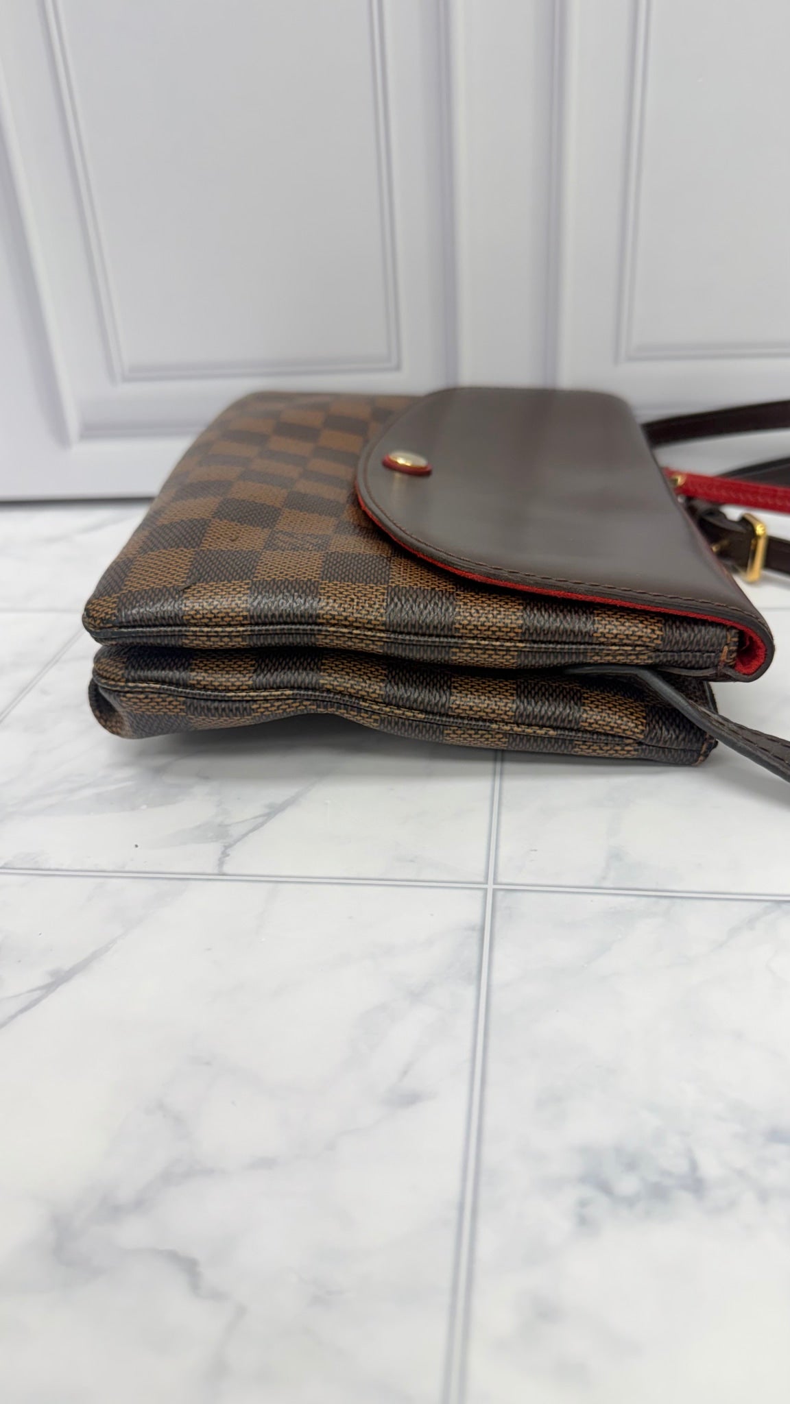 Louis Vuitton Damier Ebene Twice Pochette Crossbody Bag