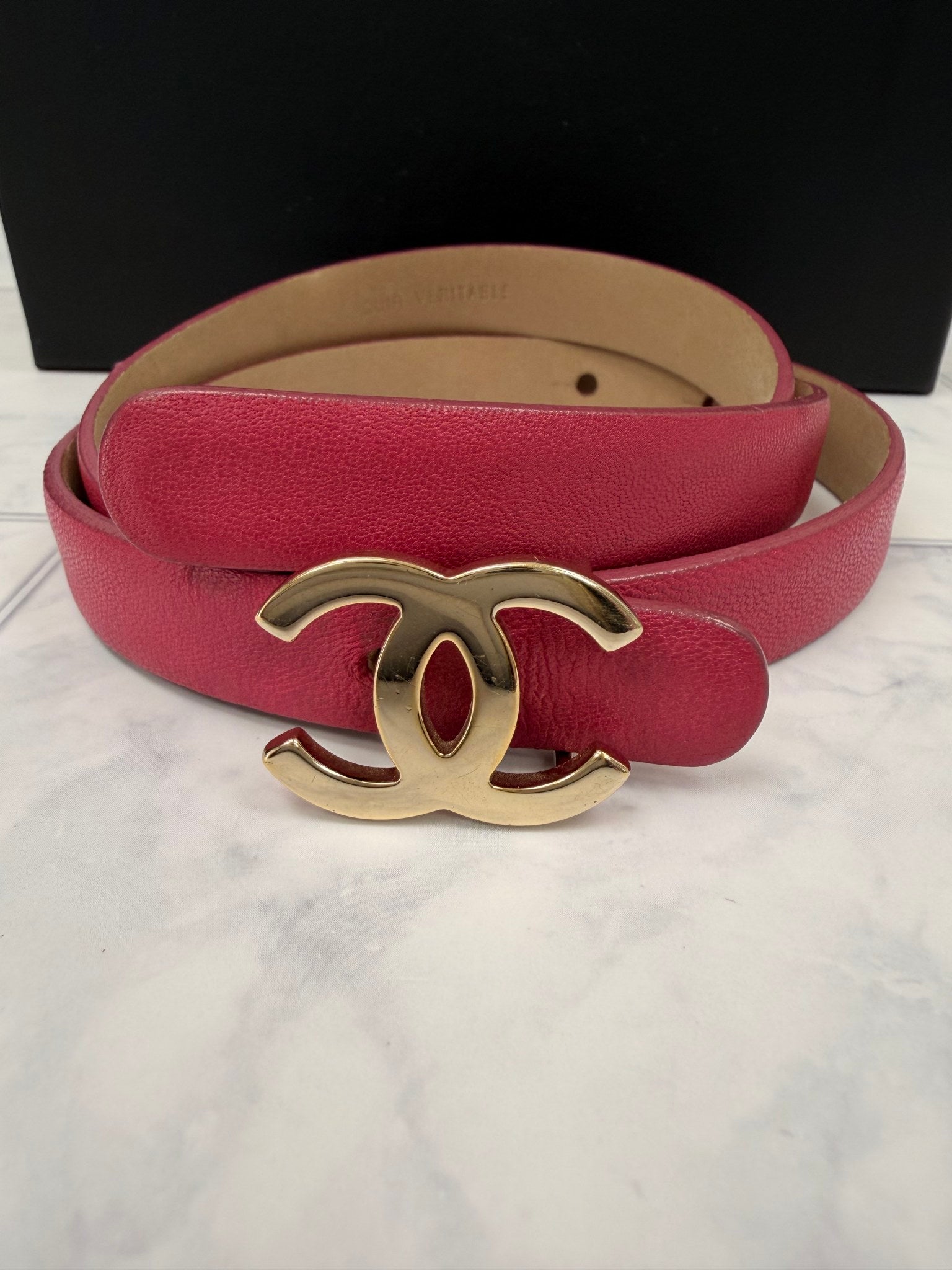 Chanel Pink Leather Willow Belt