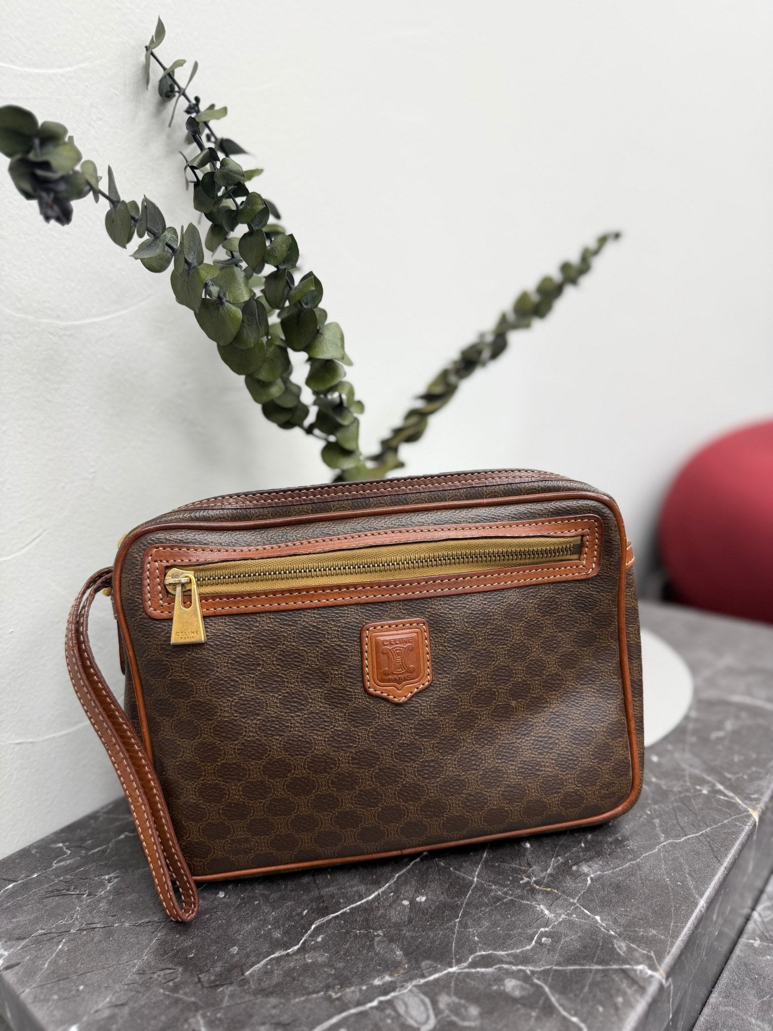 Celine Brown Macadam Clutch bag