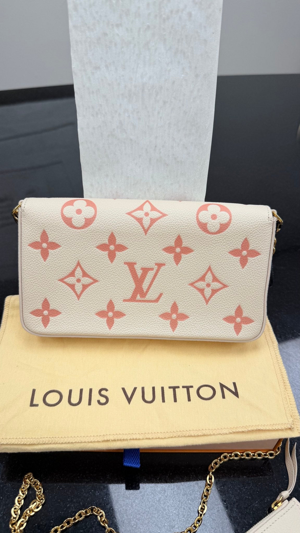 Louis Vuitton Cream & Rose Trianon Pink Giant Empreinte "By The Pool" Felicie Pochette 