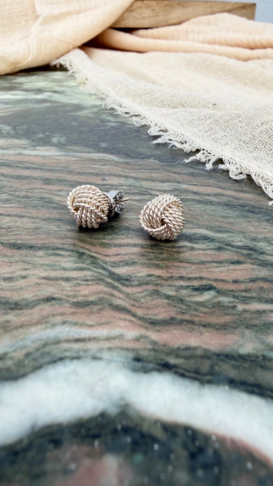 Tiffany & Co. Sterling Silver Somerset Twist Knot Stud Earrings