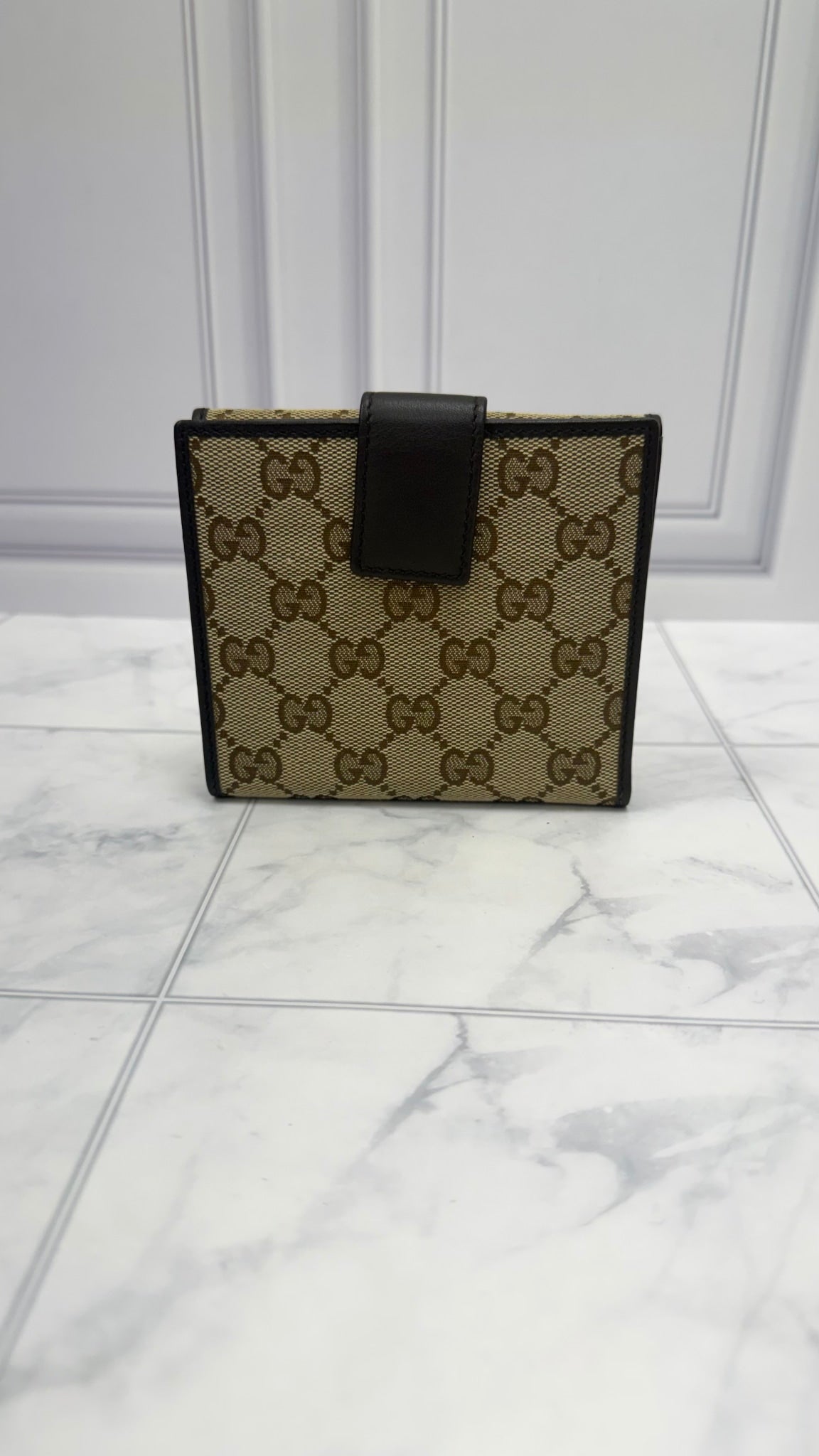 Gucci Brown Canvas Double Snap Bifold
