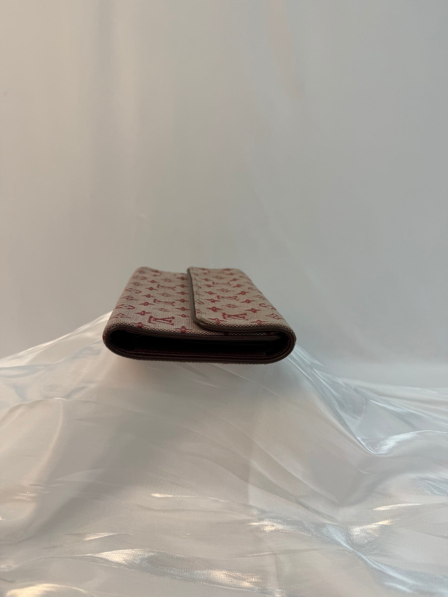 Louis Vuitton Burgundy Canvas Mini Lin Snap Wallet