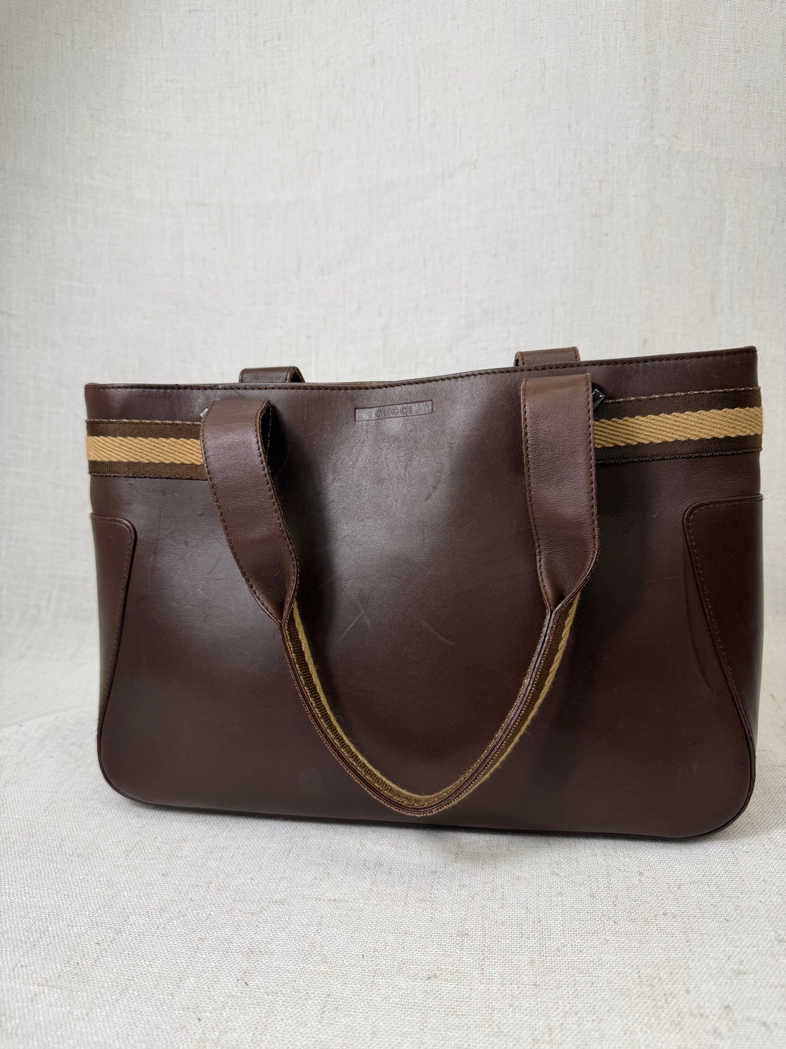 Gucci Brown Leather Tote Bag