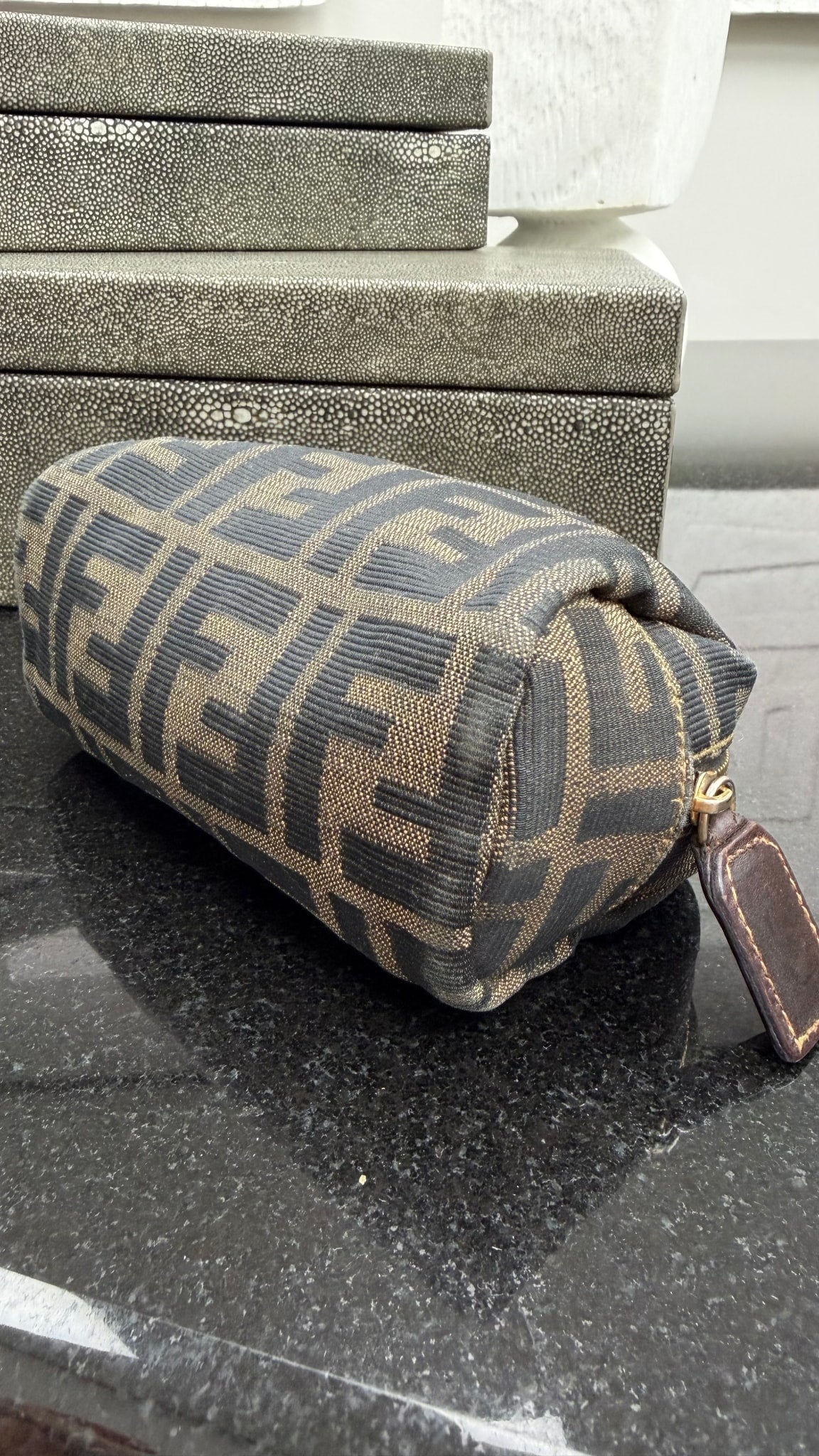 Fendi Vintage Zucca Canvas Cosmetic Pouch
