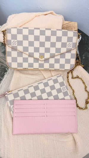 Louis Vuitton Damier Azur Pochette Felicie Chain Crossbody Bag