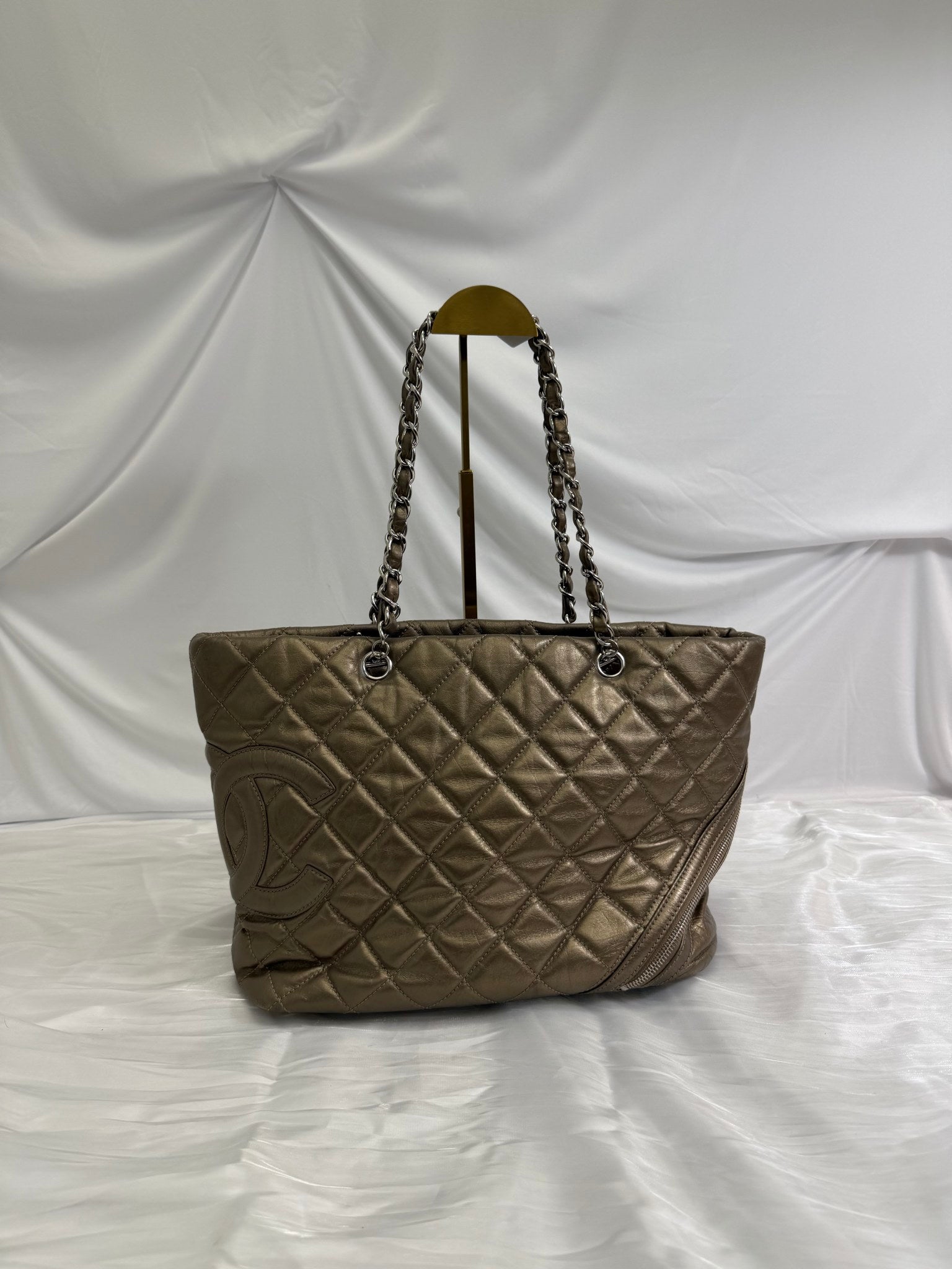 Chanel Bronze Metallic Calfskin Cambon Tote