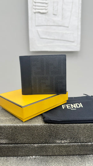 Fendi Black Zucaa Coated Canvas Bifold