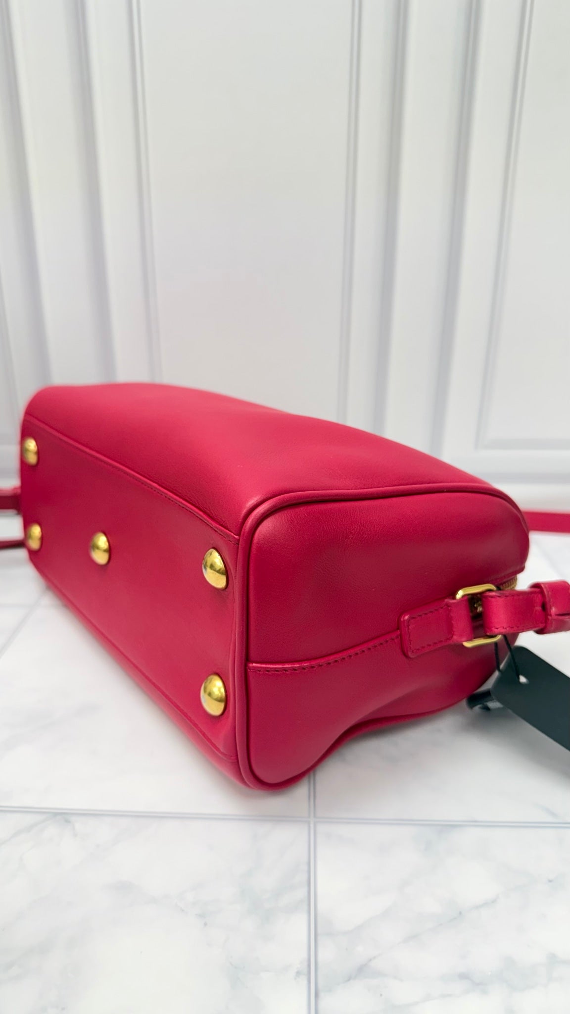 Saint Laurent YSL Pink Leather Baby Classic Duffle Bag