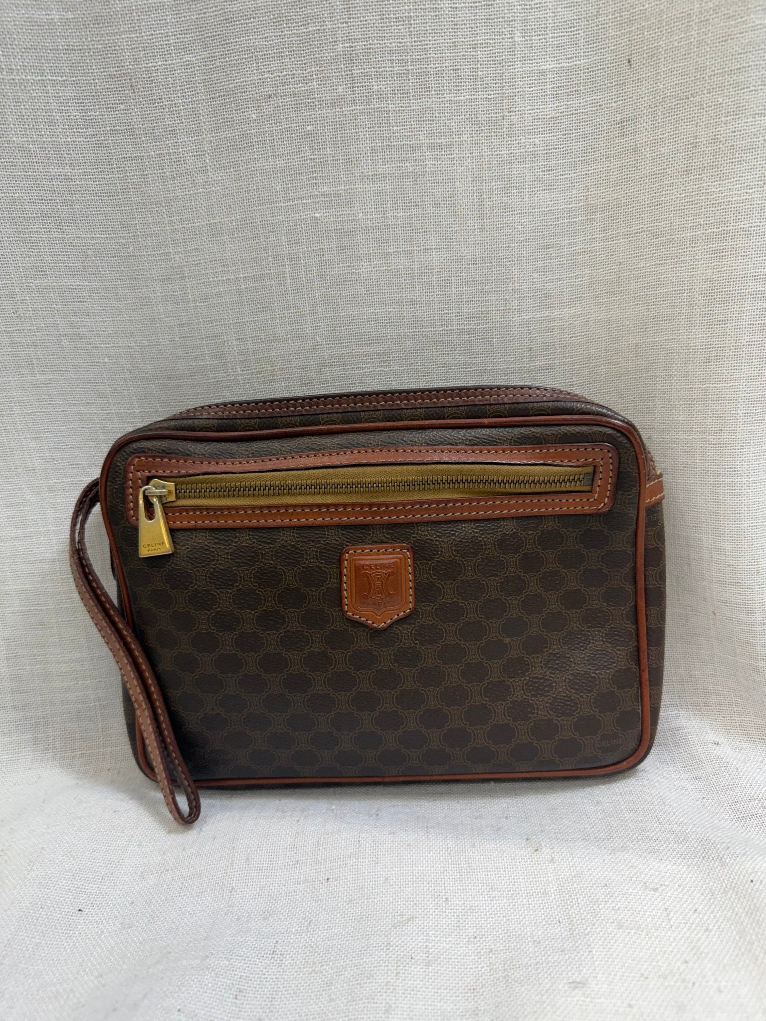 Celine Brown Macadam Clutch bag