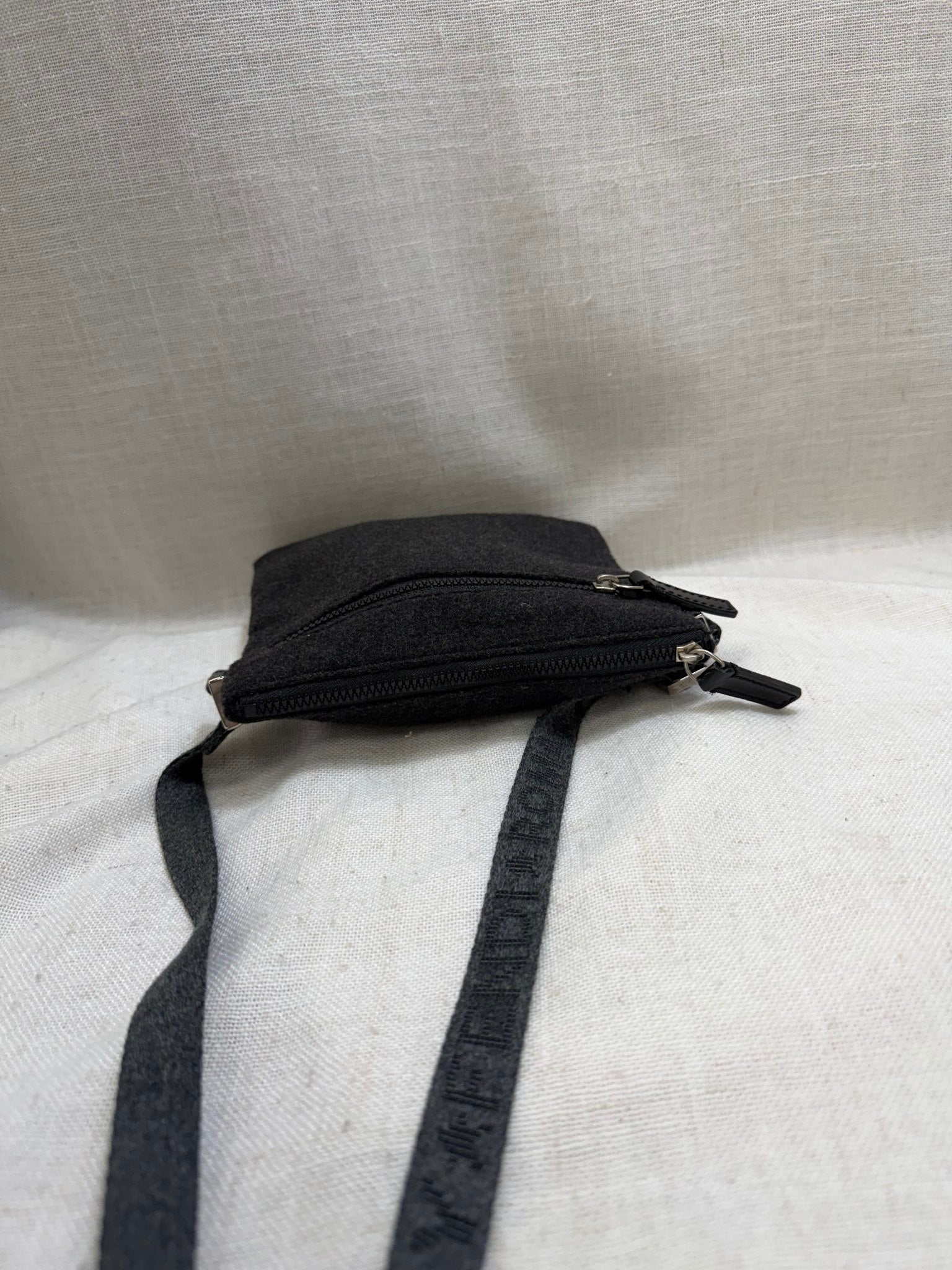 Fendi Grey Wool Blend Belt Bag