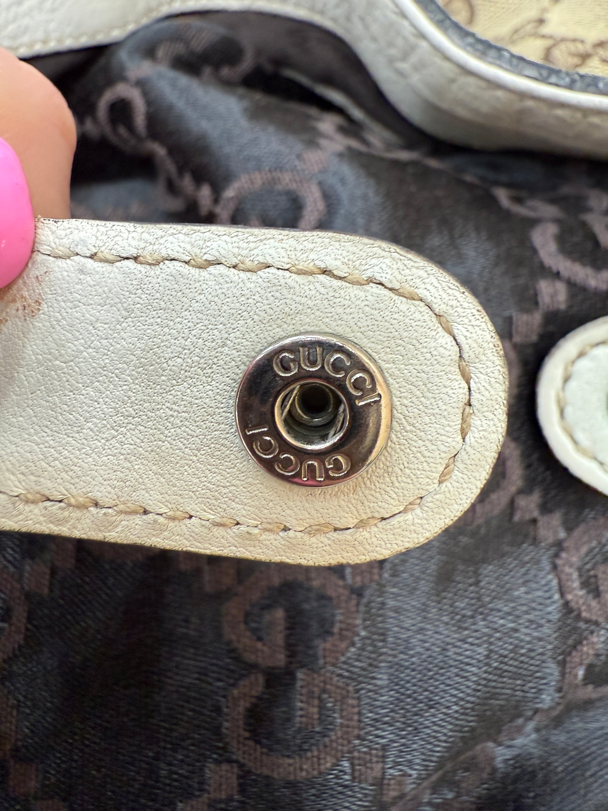 Gucci Beige GG Canvas Match Ball Sherry Line Tote Bag