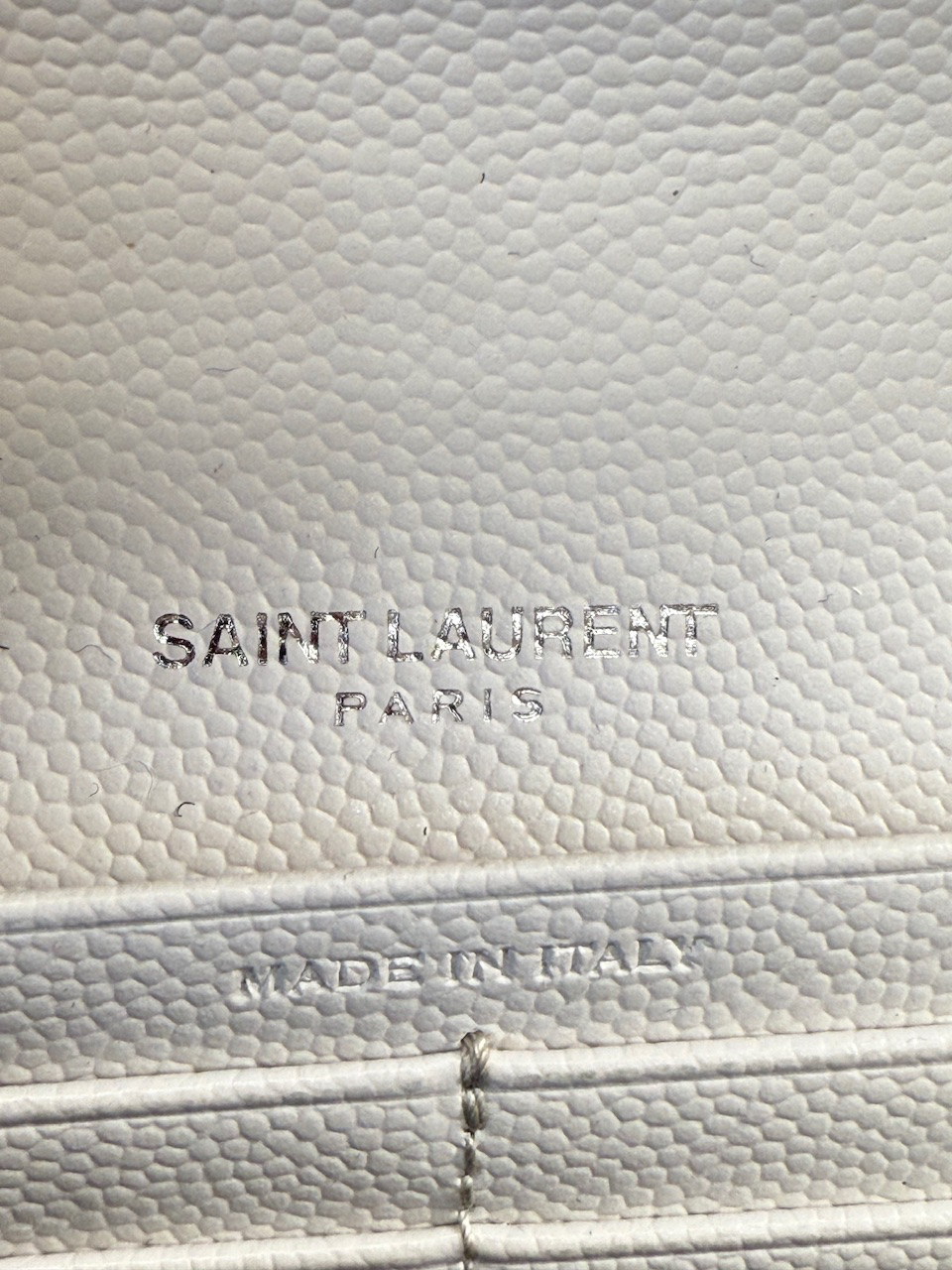 Saint Laurent YSL White Leather Long Wallet