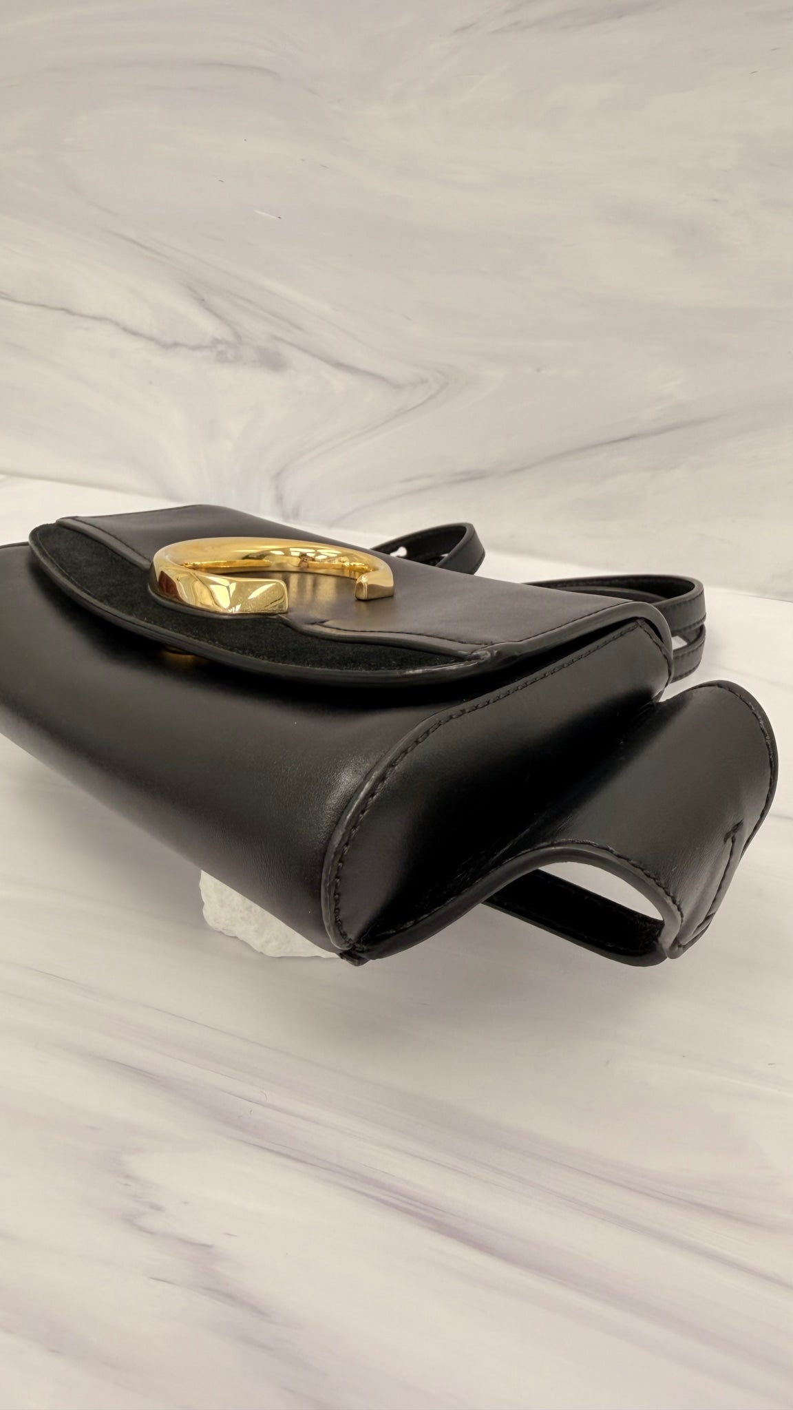 Chloe Black Leather C Belt Bag