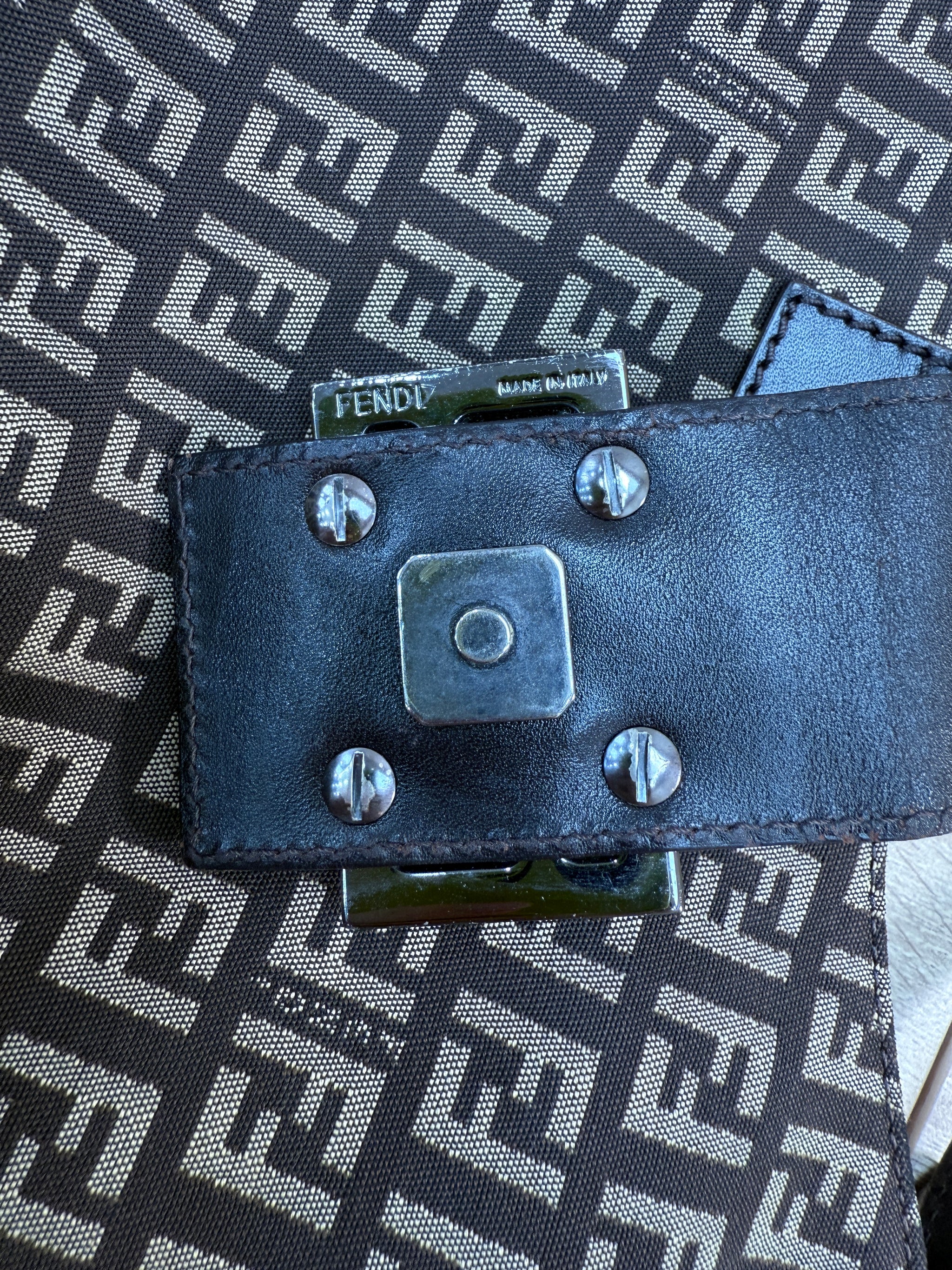 Fendi Zucchino Canvas Vintage Hobo Bag