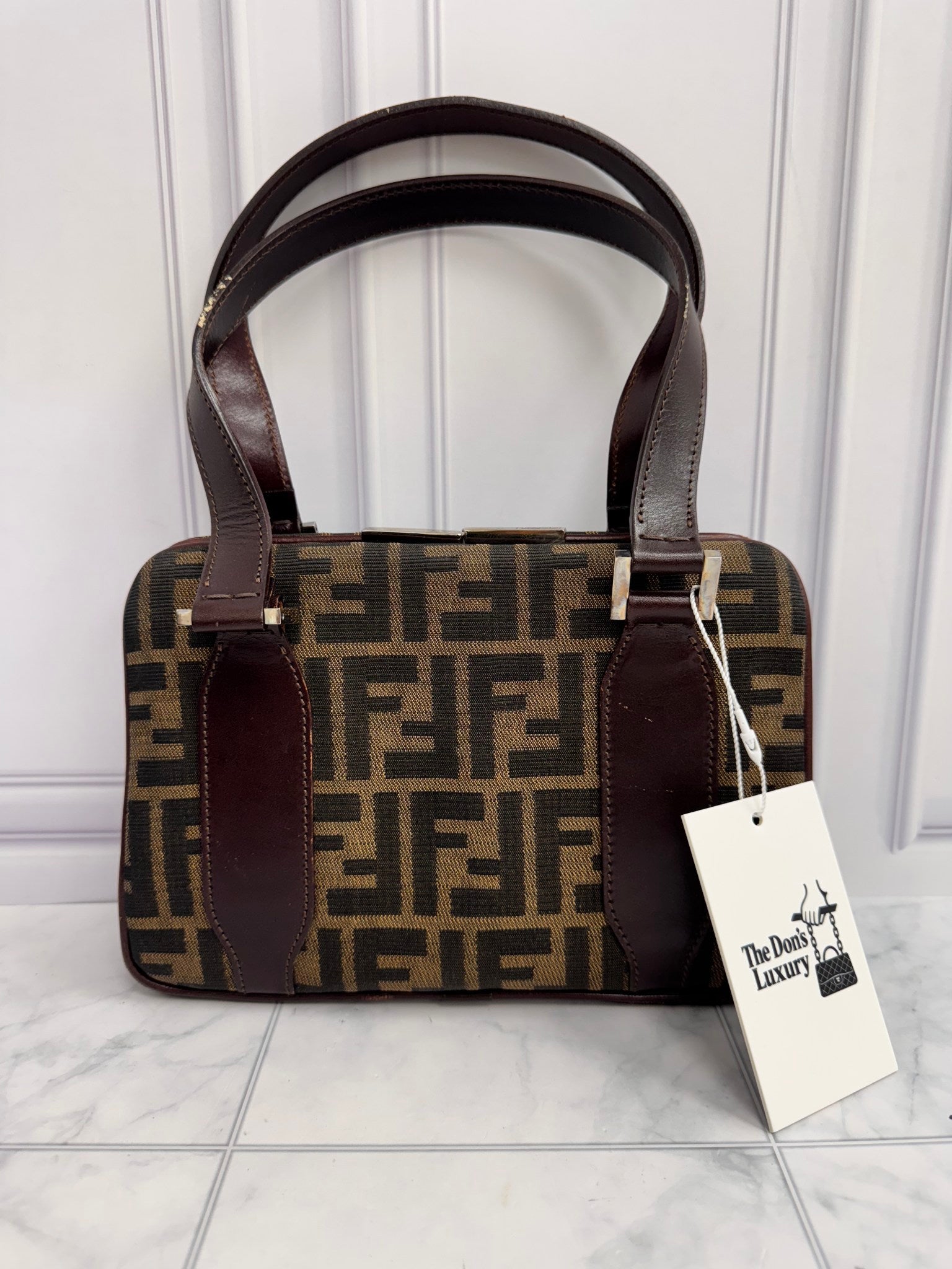 Fendi Brown Zucca Canvas Handbag