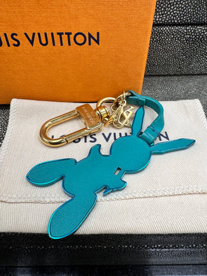 Louis Vuitton X Jeff Koons Teal Rabbit Bag Charm