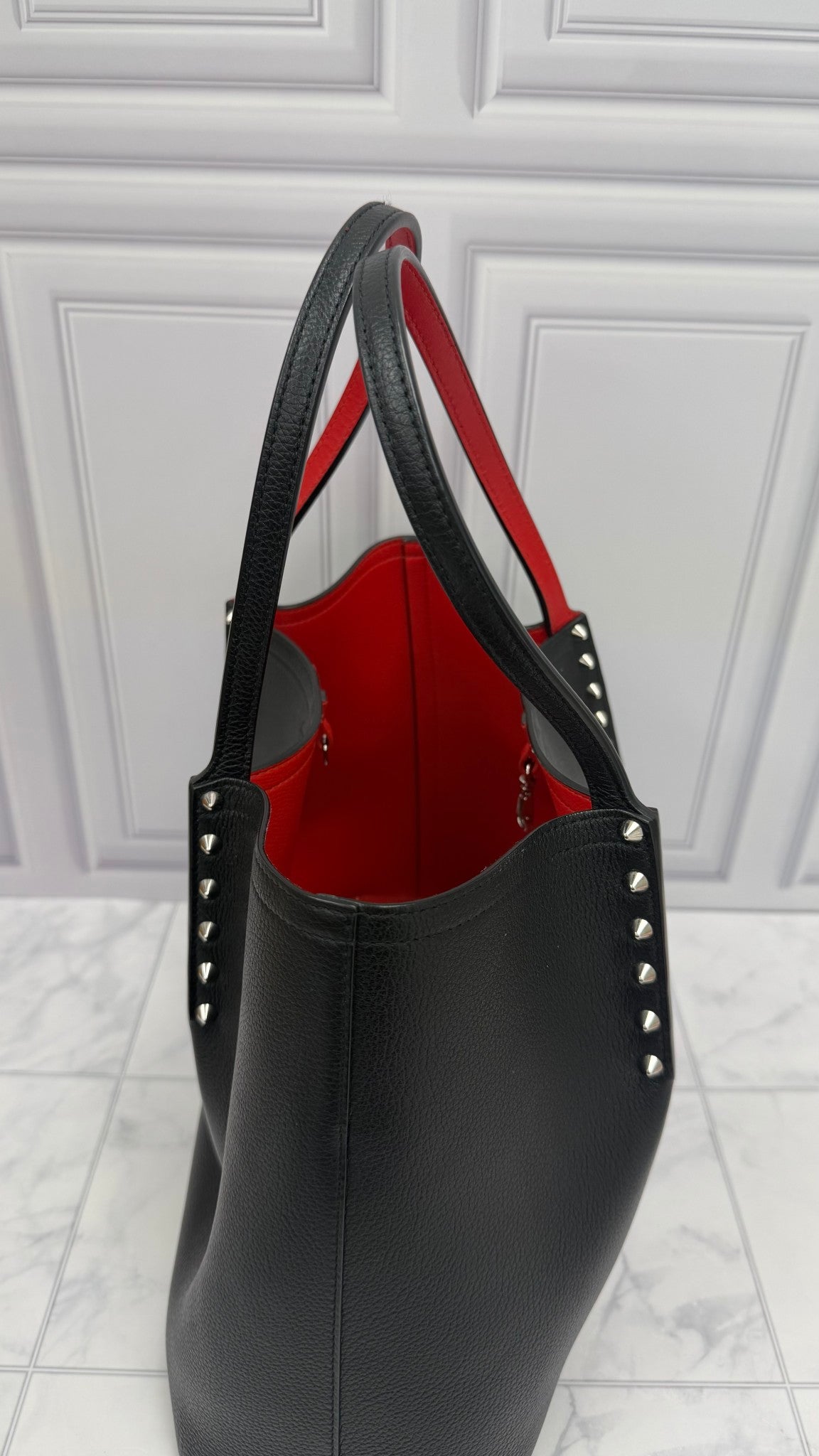 Christian Louboutin Black Leather Cabarock Tote 