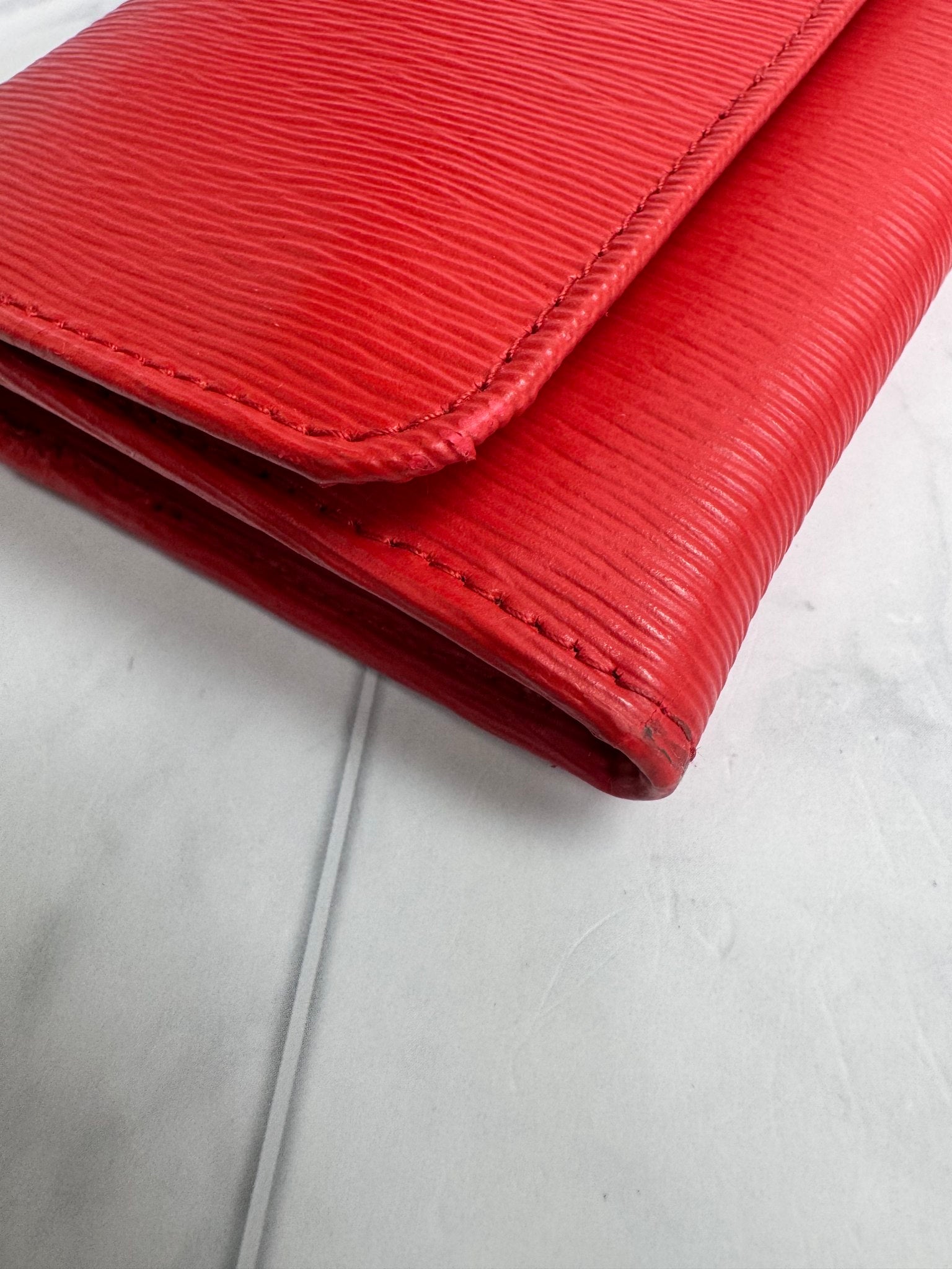 Prada Red Saffiano Leather Wallet On A Chain