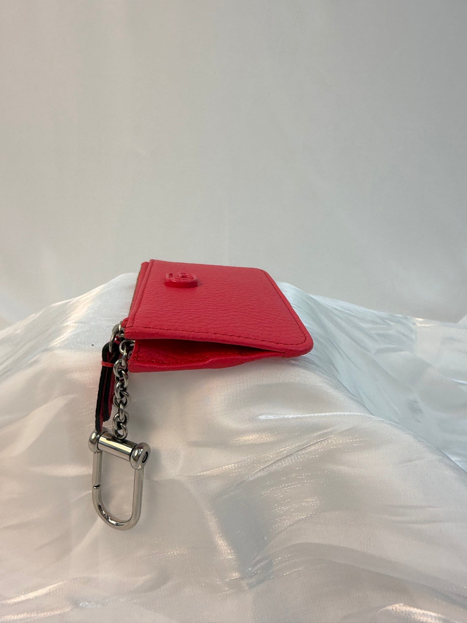 Gucci Coral Leather Marmont Card Case