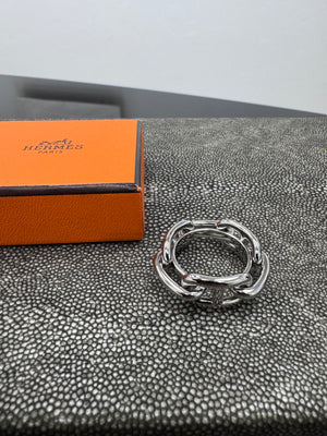 Hermes Silver Tone Regate Scarf Ring