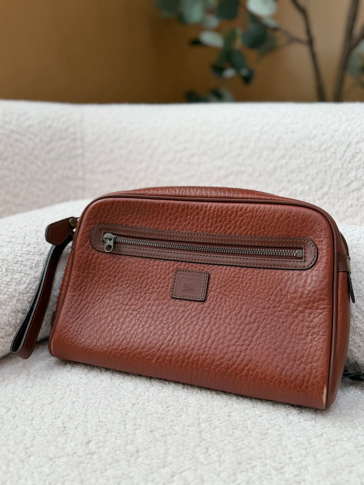 Burberry Vintage Brown Leather Pouch