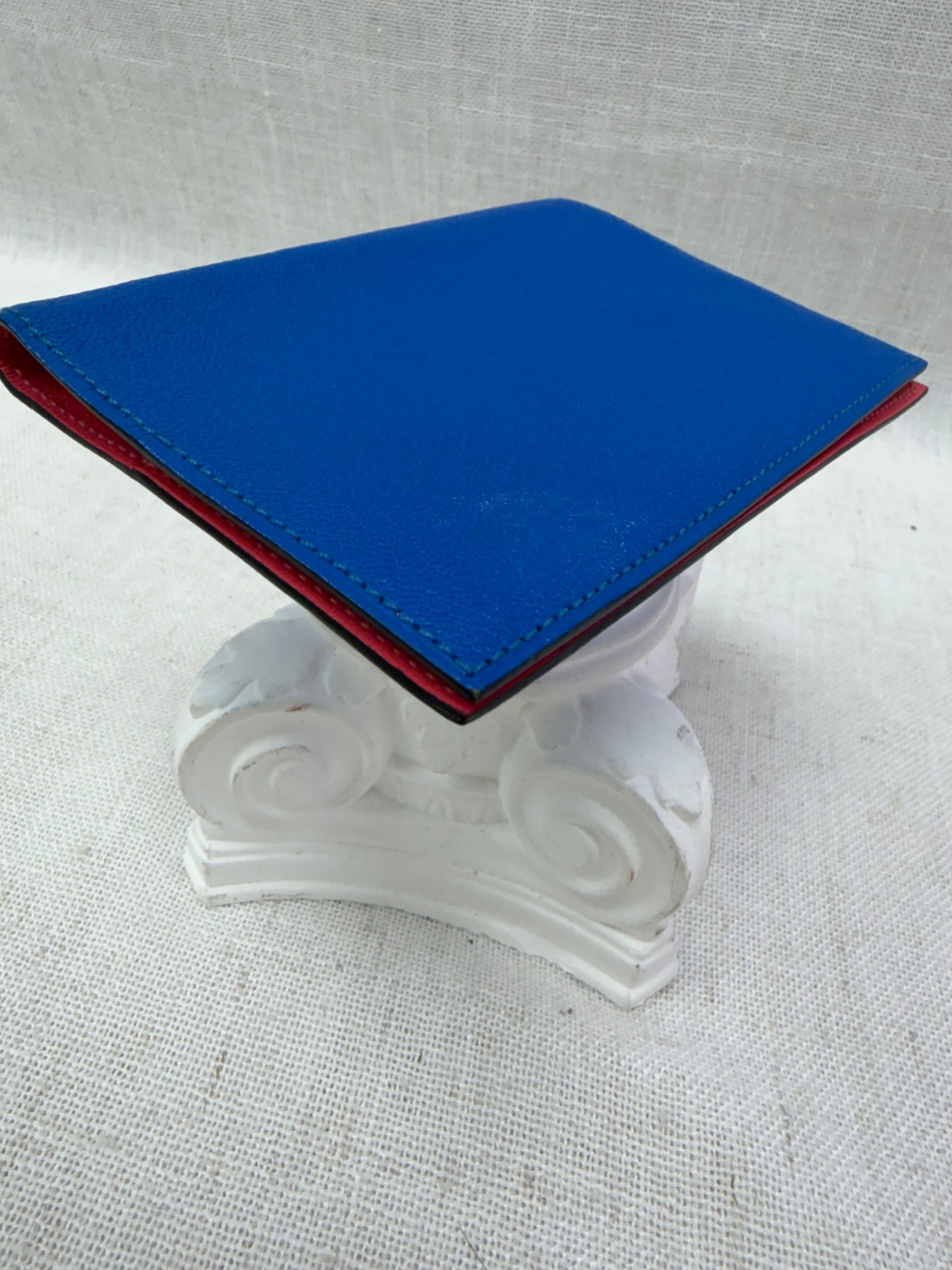 Hermes Blue & Coral Leather Passport Holder