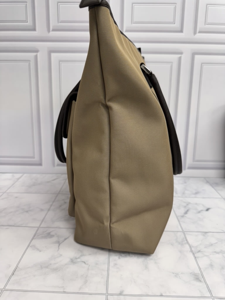 Gucci Khaki Canvas And Leather Large Tote Bag