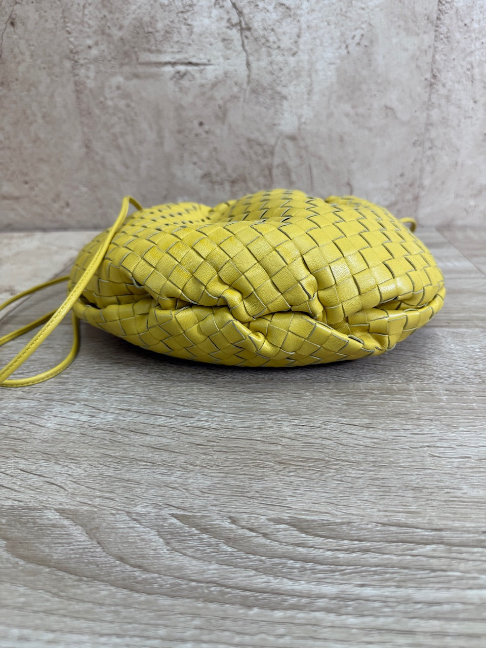 Bottega Veneta Yellow Intrecciato Leather Small Bulb Bag