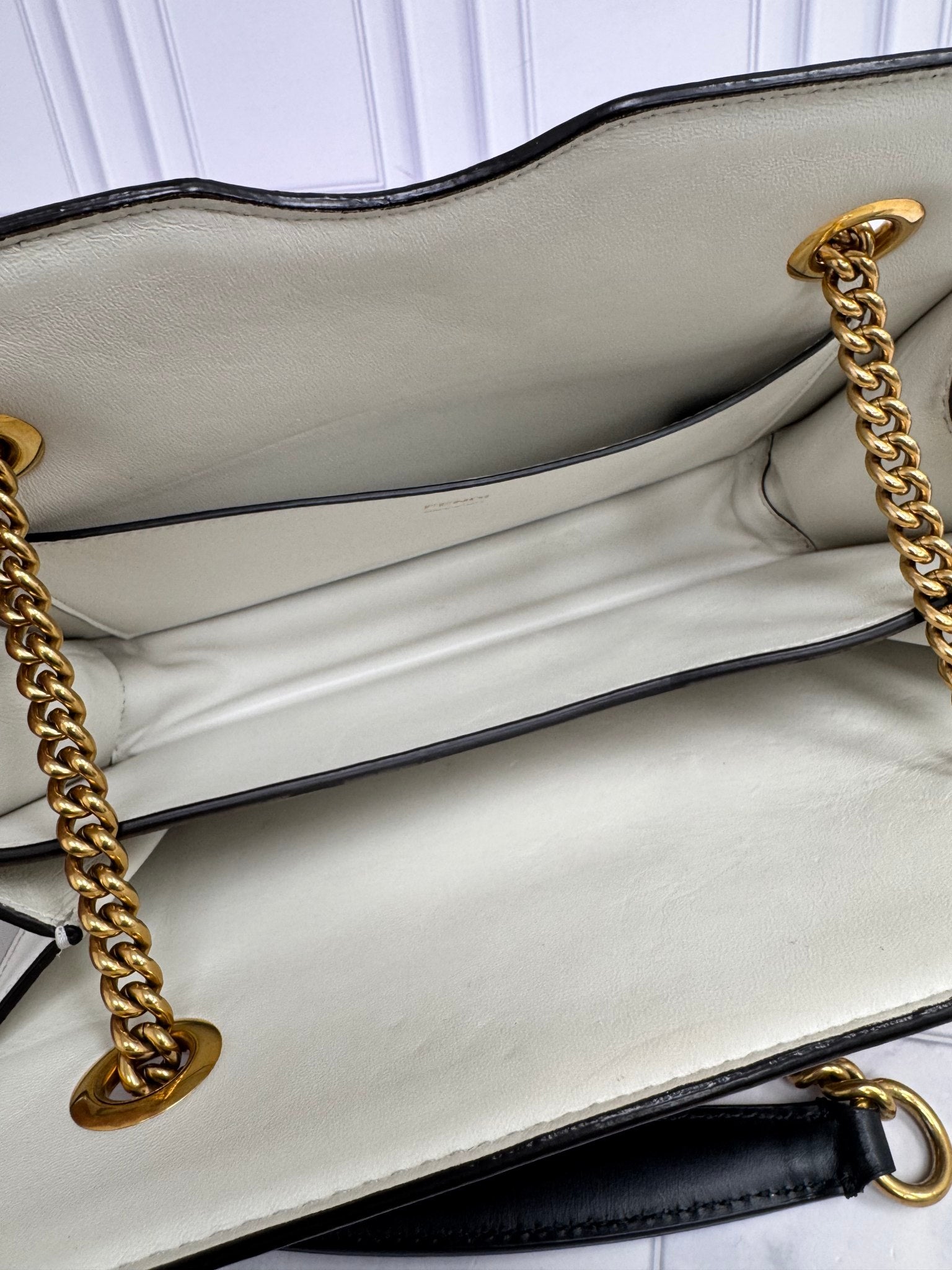 Fendi White Leather Karligraphy Pocket Shoulder Bag