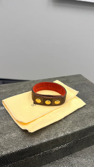 Louis Vuitton Damier Ebene Red Snap Wrap Bracelet