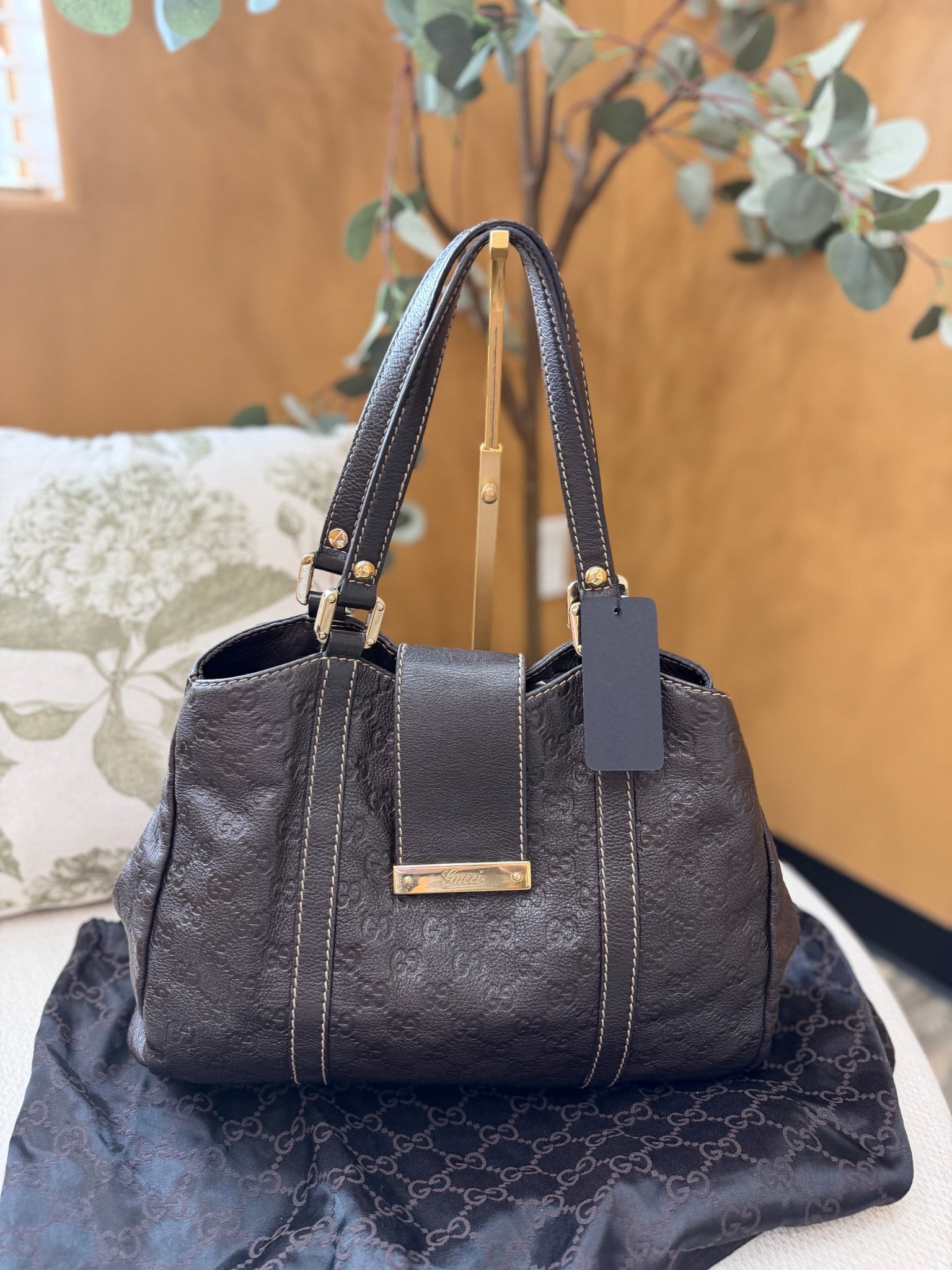 Gucci Brown Guccissima Leather Hobo Tote