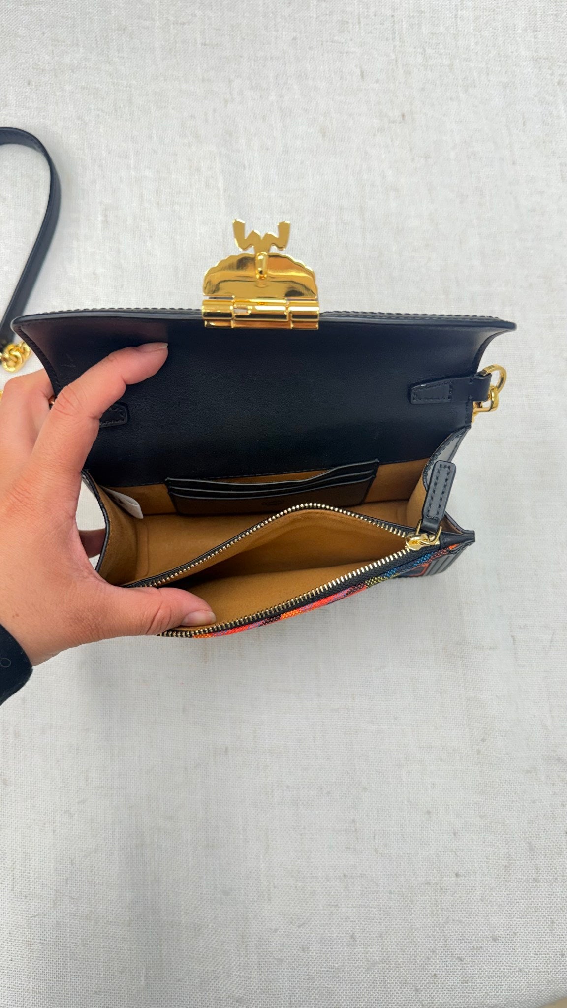 LIKE NEW - MCM Multicolor Canvas Mini Crossbody Bag