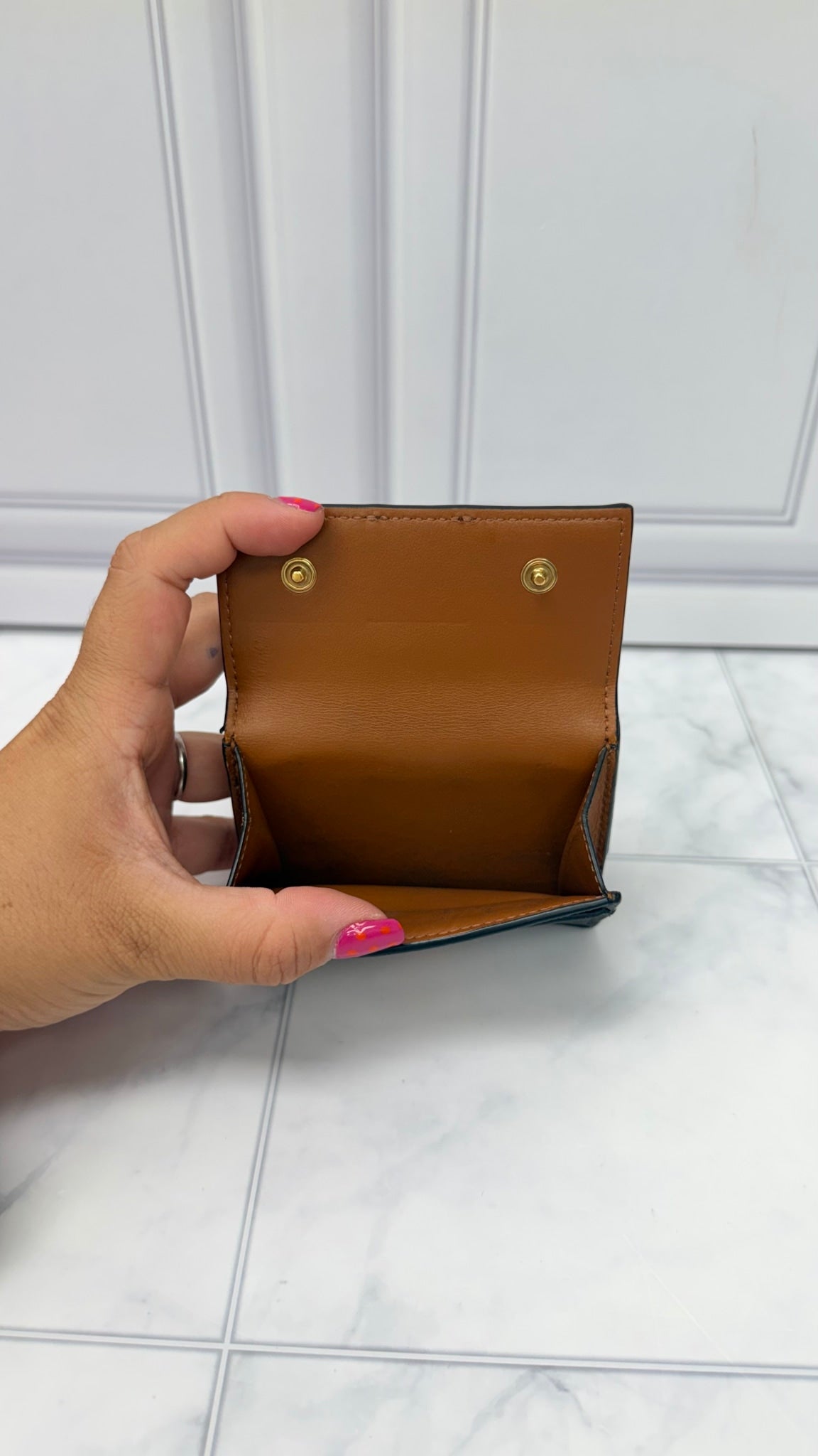 Celine Brown Canvas Small Triomphe Trifold Wallet 