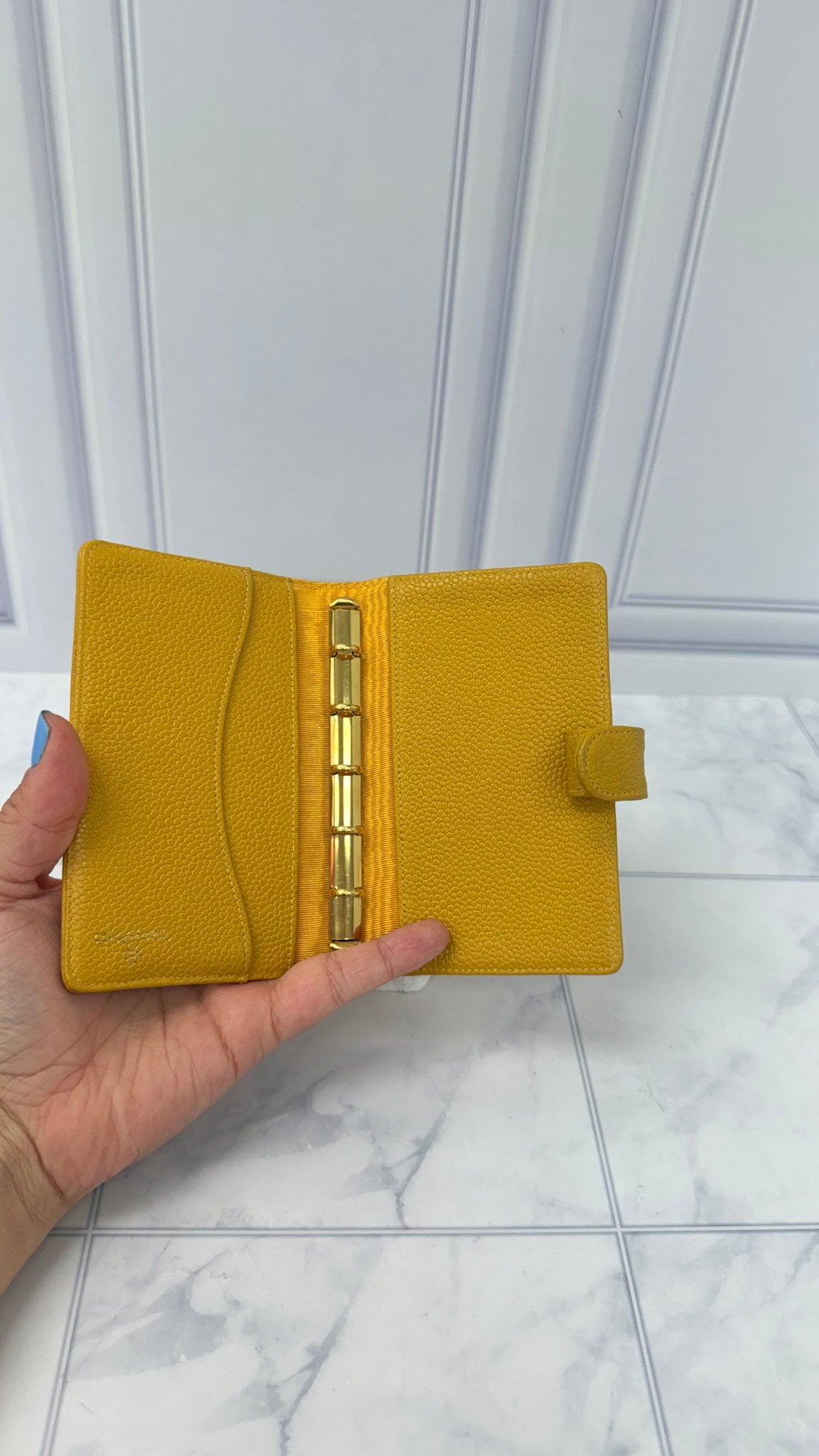Chanel Yellow Caviar Leather Mini Agenda Cover 