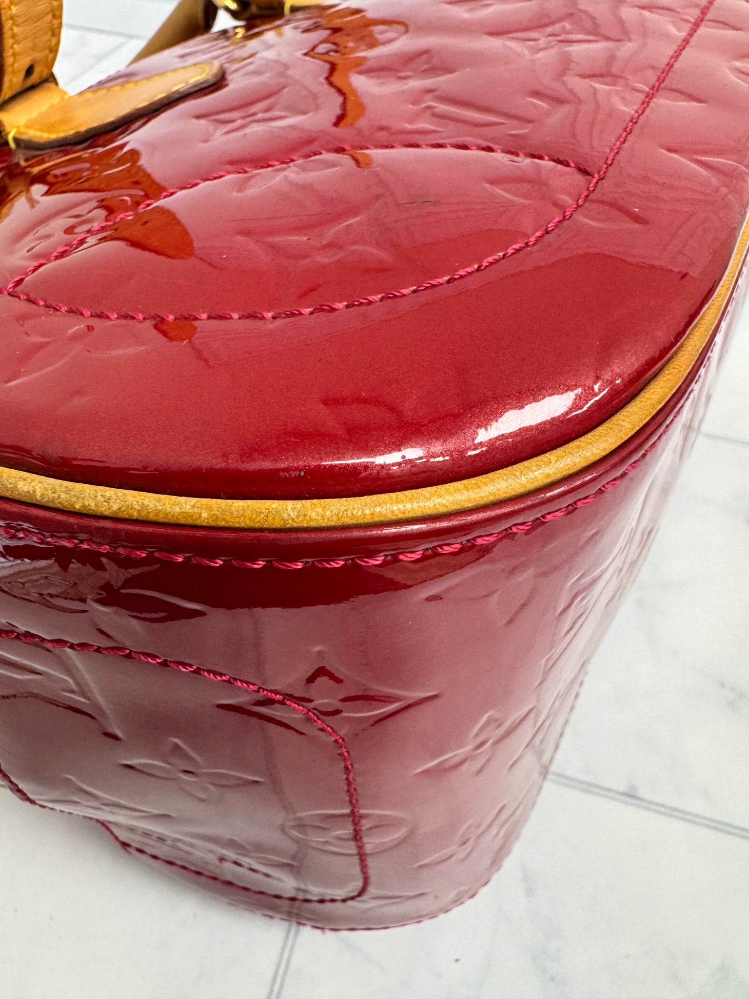 Louis Vuitton Dark Red Vernis Summit Drive Bag
