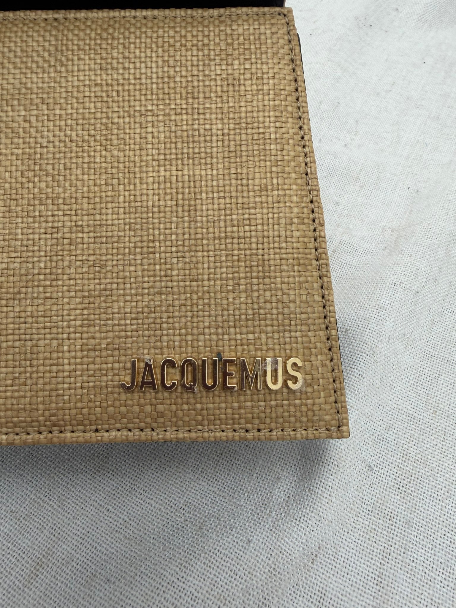 LIKE NEW- Jacquemus Beige Raffia Le Bambino Shoulder Bag