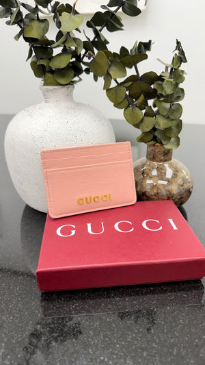 LIKE NEW - Gucci Pink Leather Card Holder