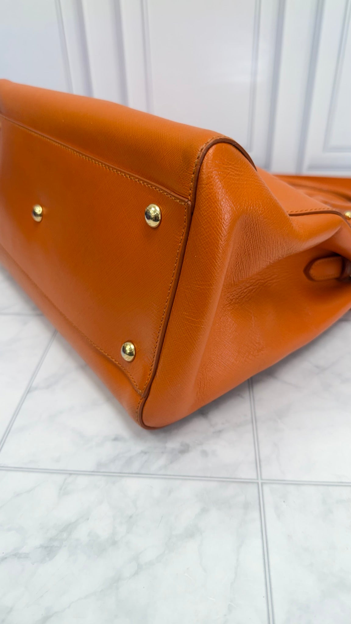 Salvatore Ferragamo Orange Leather 2way Bag
