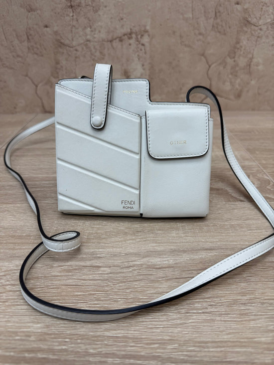 Fendi Ivory Leather Bustine Century Crossbody 