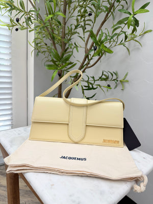 BRAND NEW - Jacquemus Creme Leather Le Bambino Long Shoulder Bag
