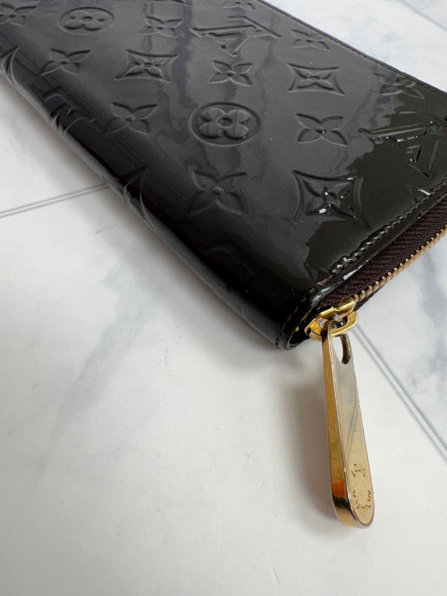 Louis Vuitton Burgundy Monogram Vernis Long Zippy Wallet