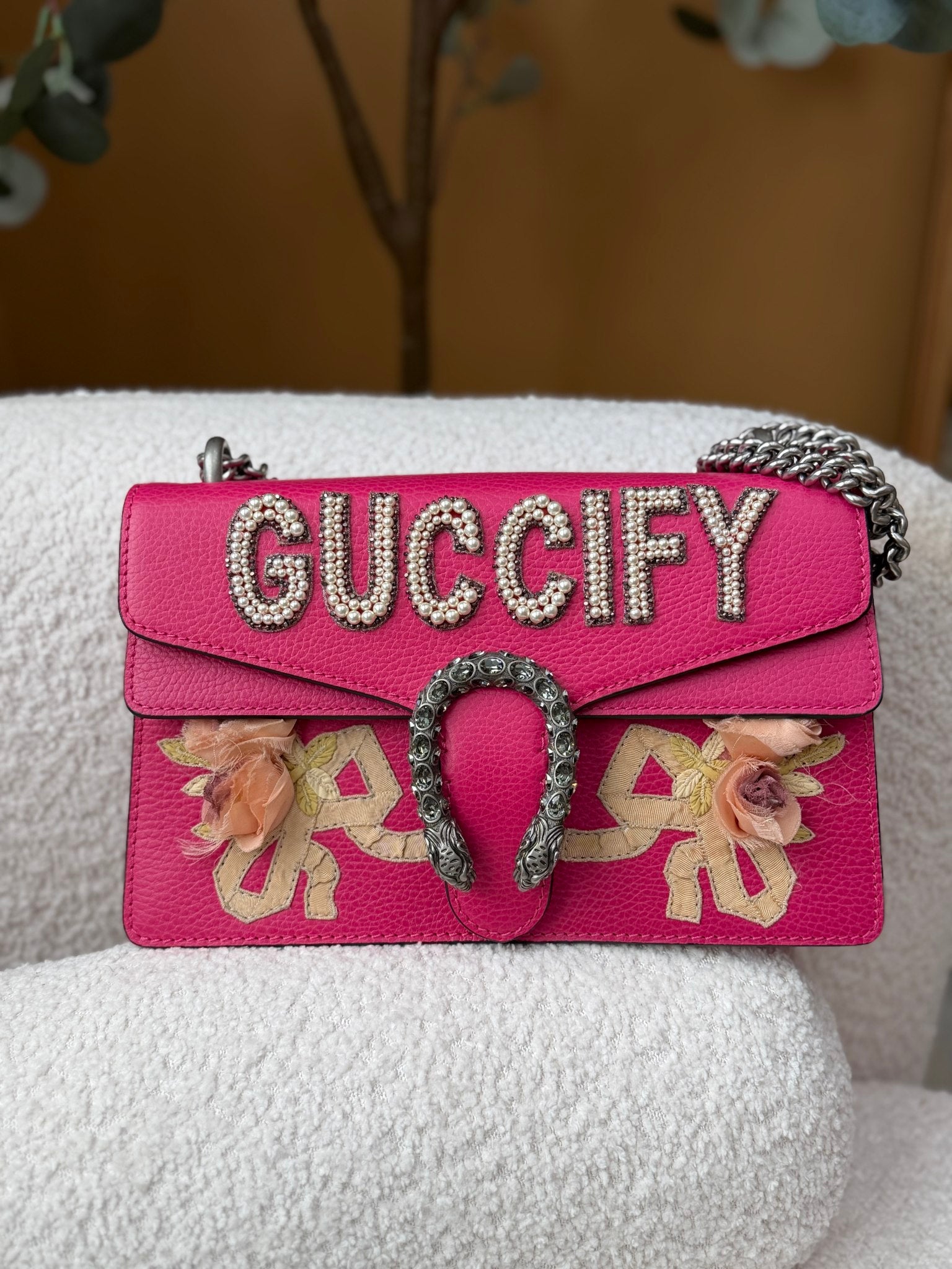 Gucci Pink Leather Guccify Dionysus