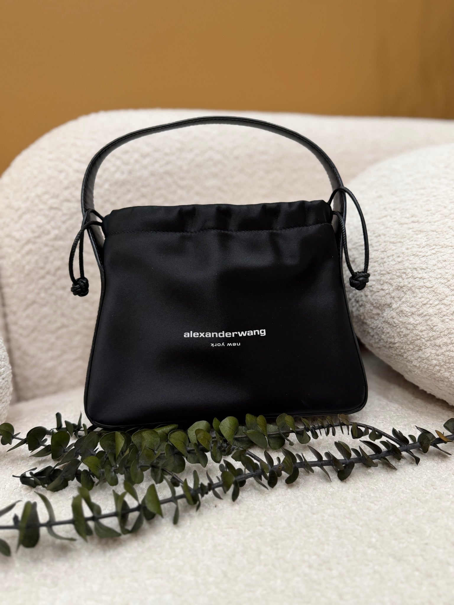 Alexander Wang Black Satin Shoulder Bag 